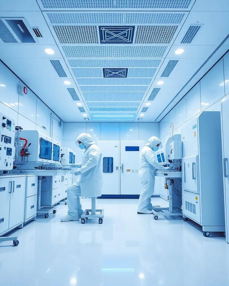 Reinraum mit Techniker:innen